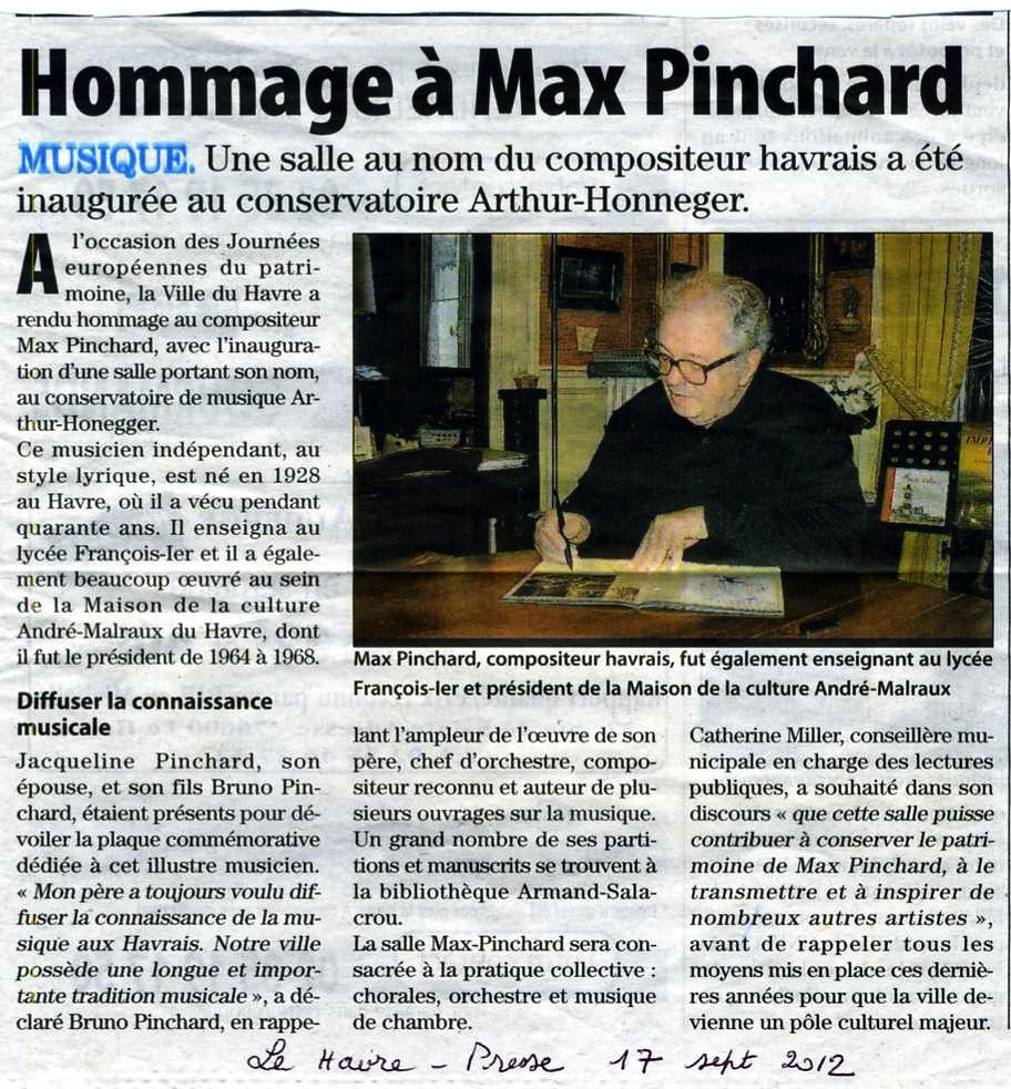 Hommage à Max Pinchard